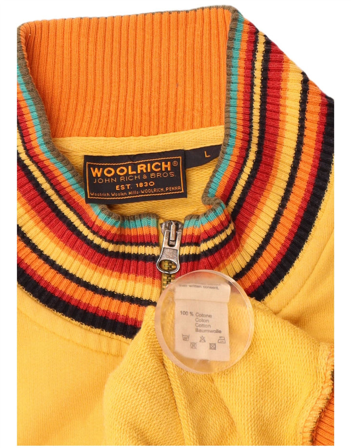 Giacca da ginnastica da donna WOOLRICH con grafica UK 14 grande cotone giallo