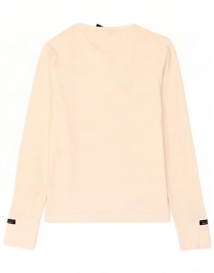 Lee Top da donna a maniche lunghe UK 12 medio cotone bianco sporco