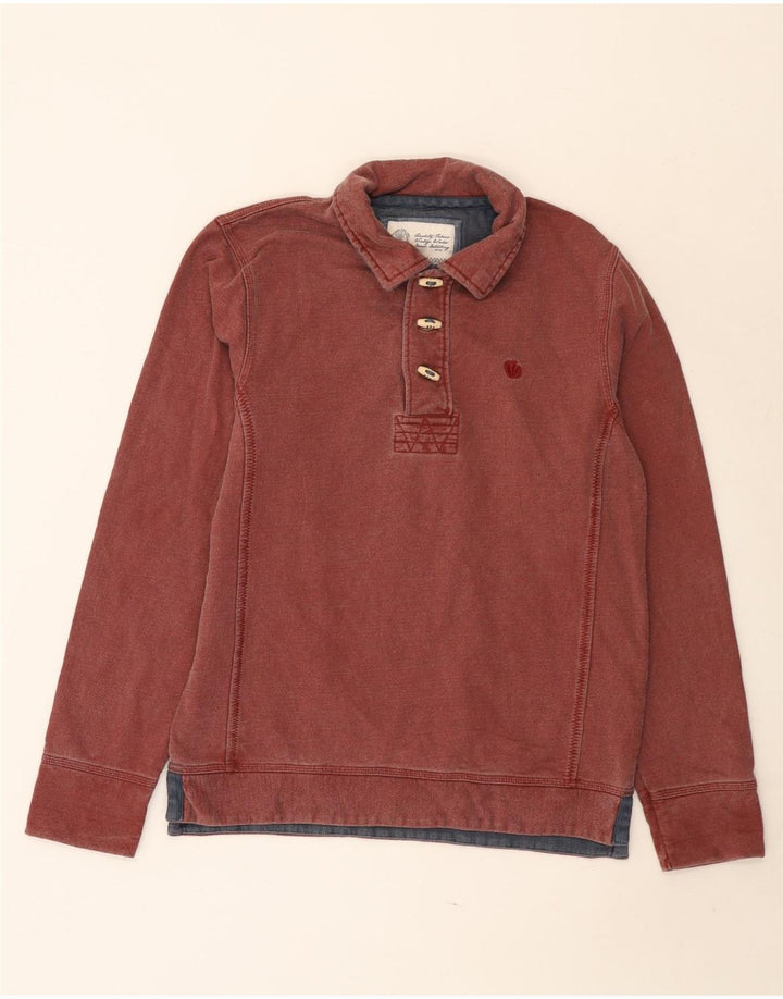 Felpa da uomo con collo alto Fat Face, piccola, in cotone rosso