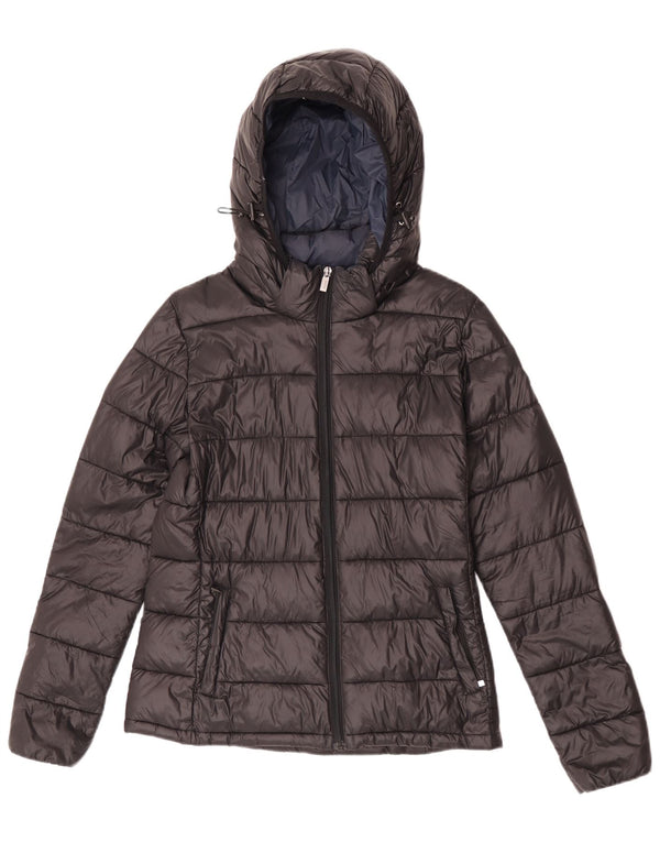 Giacca imbottita con cappuccio da donna Best Company UK 12 nylon nero medio