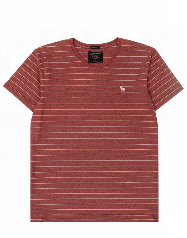 T-shirt da uomo Muscle Abercrombie & Fitch a righe rosse medie