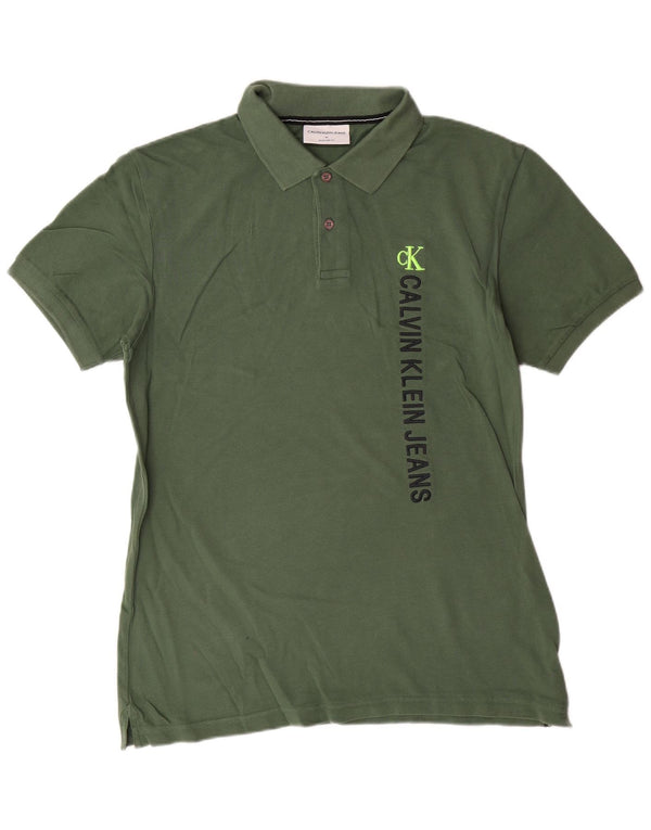 CALVIN KLEIN JEANS Polo grafica da uomo con vestibilità regolare, cotone kaki medio