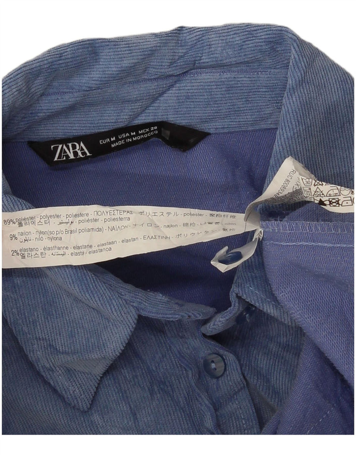 Camicia in pile da donna Zara UK 14 Poliestere tie dye blu medio