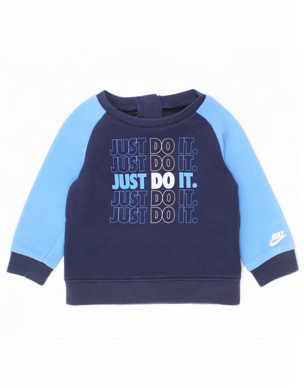 Felpa con grafica Nike per neonati e bambini, 9-12 mesi, colore blu navy