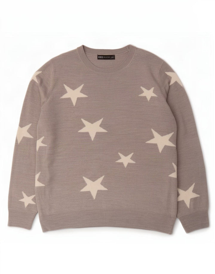 Maglione maglione con scollo a barca da donna Marks & Spencer UK 18 XL Grigio
