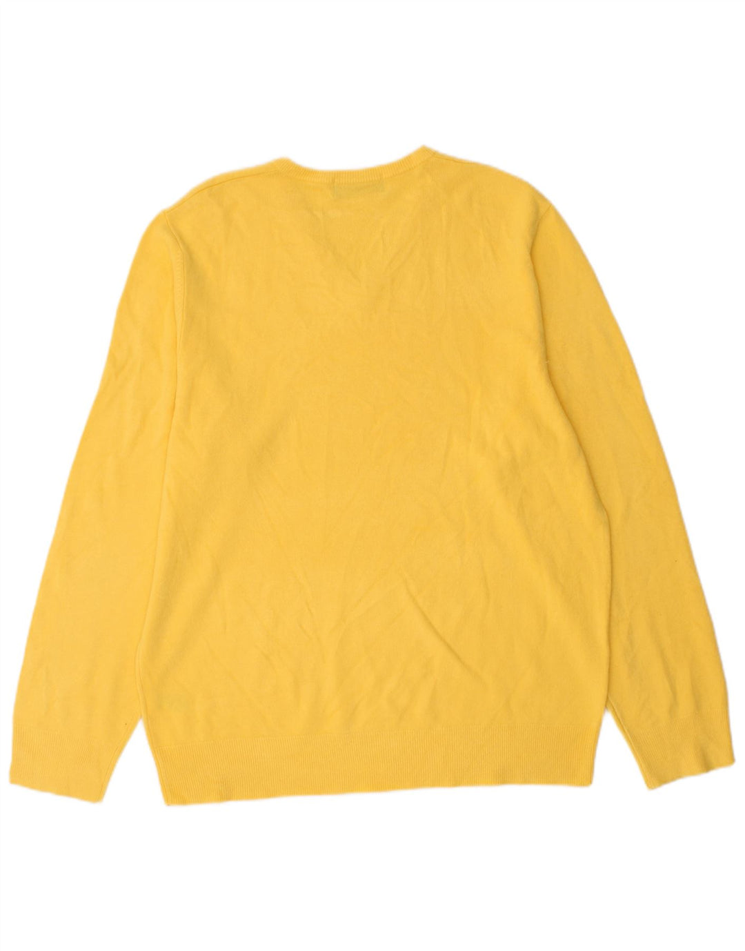 Maglione maglione con scollo a V blu Harbour da uomo Marks & Spencer grande giallo