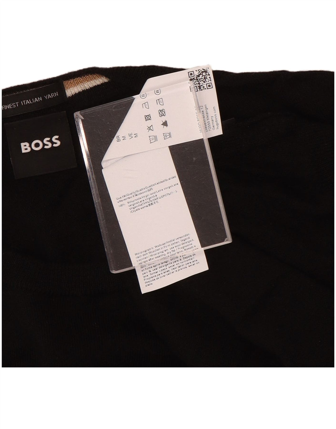 Maglione maglione girocollo da uomo Hugo Boss in lana nera media