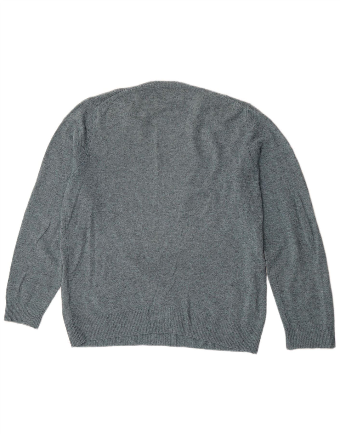 Maglione da uomo Marks & Spencer con scollo a V grande lana d'agnello blu