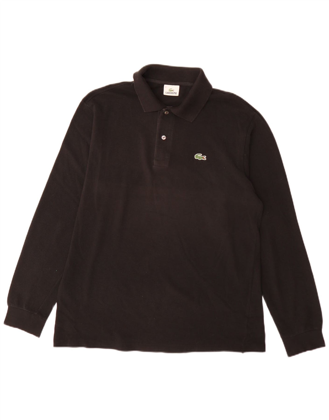 Polo Lacoste da uomo a maniche lunghe, vestibilità regolare, taglia 4, cotone nero medio