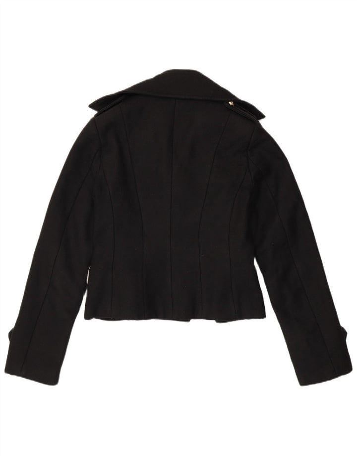 ELISABETTA FRANCHI Cappotto Caban Donna Celyn B IT 46 Large Nero Lana Vergine