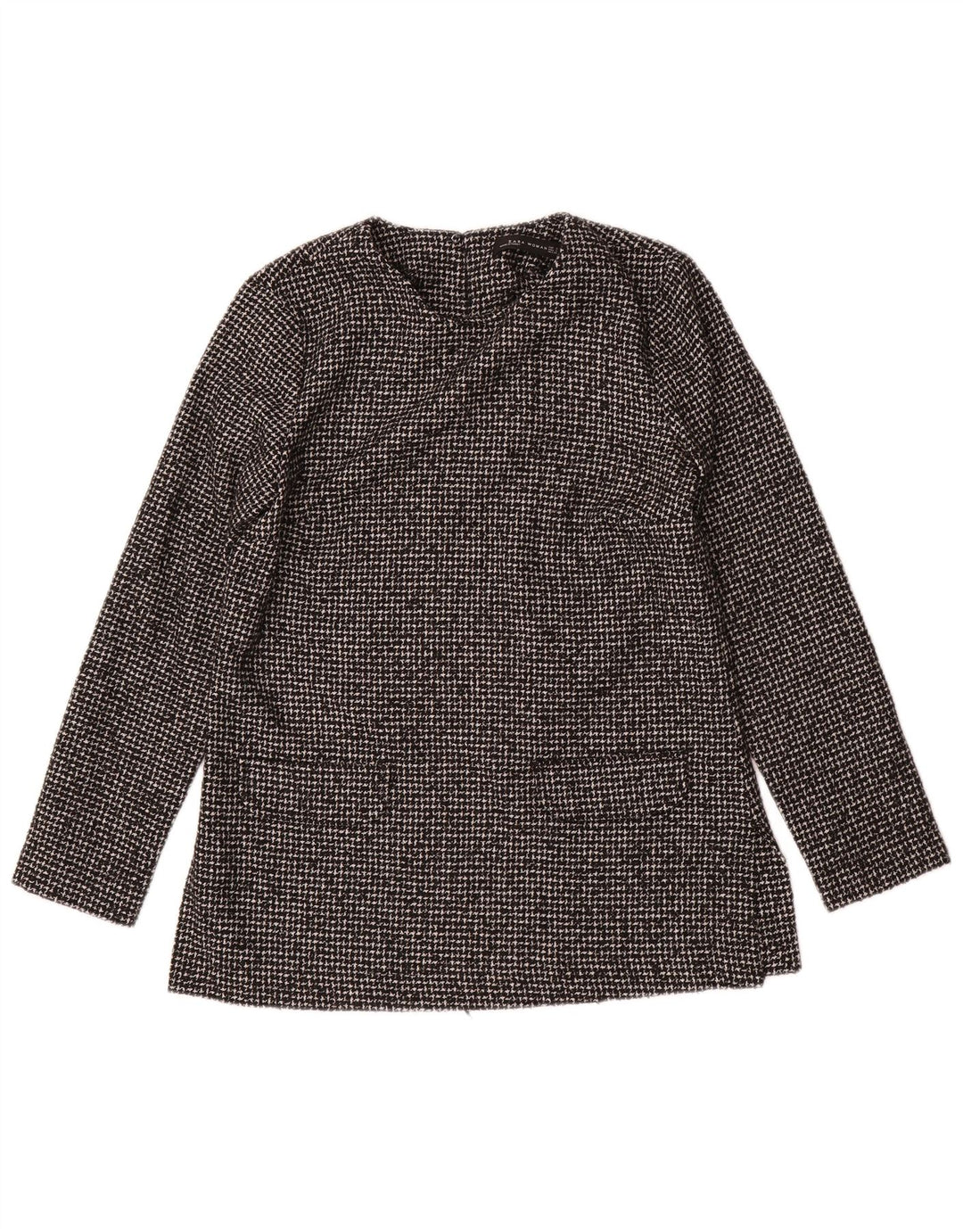 Top Zara a maniche lunghe da donna, in acrilico, UK 10, piccolo grigio pied de poule