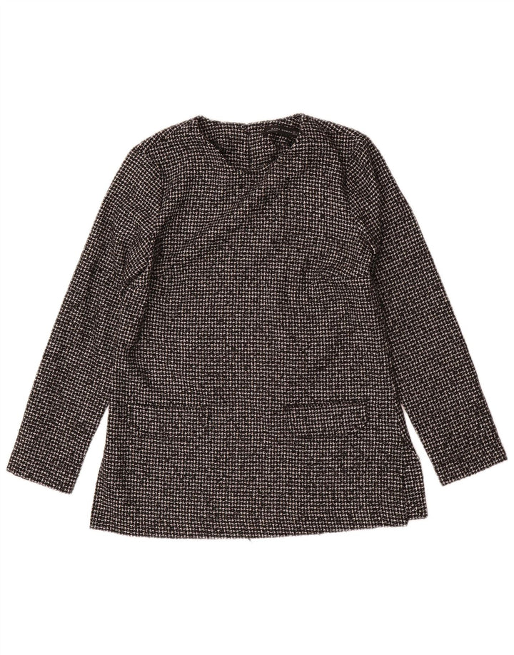 Top Zara a maniche lunghe da donna, in acrilico, UK 10, piccolo grigio pied de poule