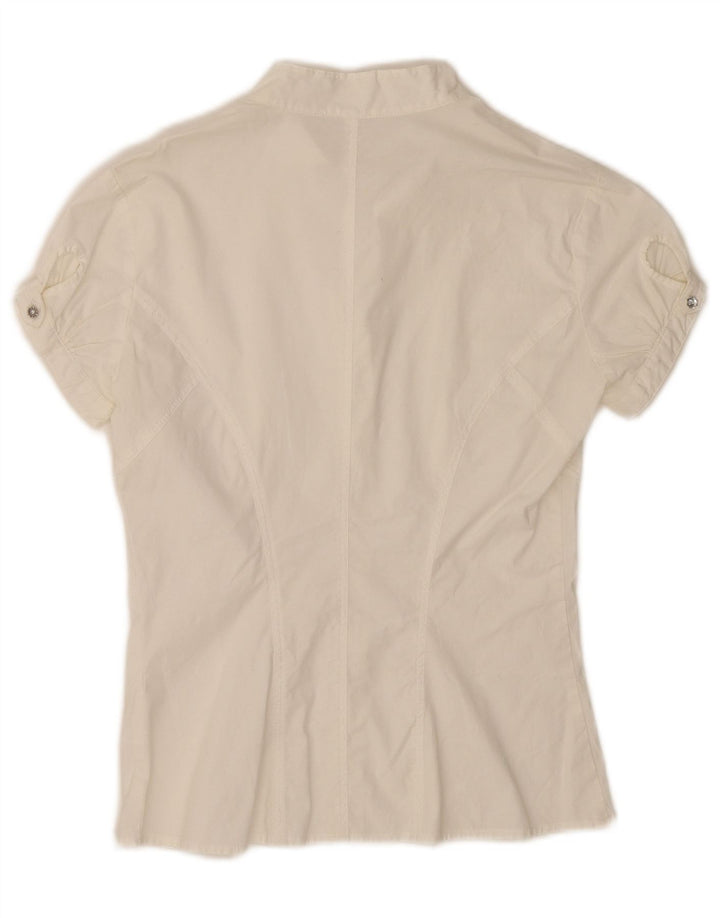 PEPE Jeans Camicia a maniche corte da donna Camicetta UK 8 Small Bianca