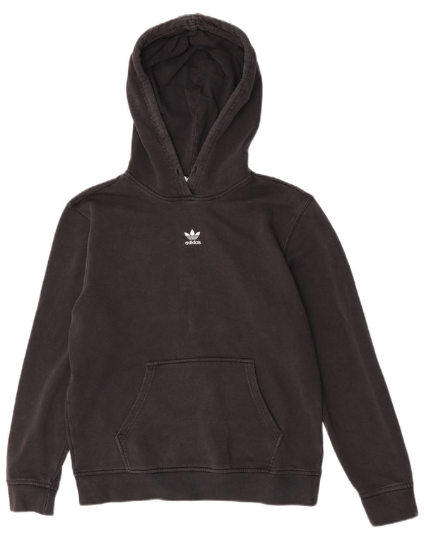Felpa con cappuccio oversize da donna Adidas UK 8 Small in cotone nero