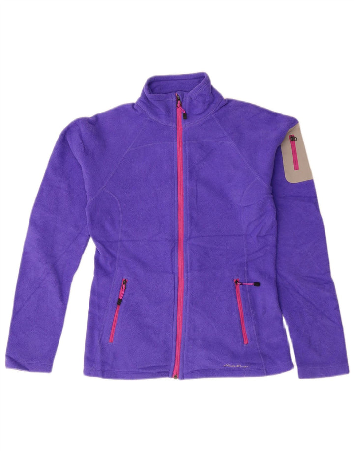 Giacca in pile da donna EDDIE BAUER UK 6 XS Poliestere color block viola