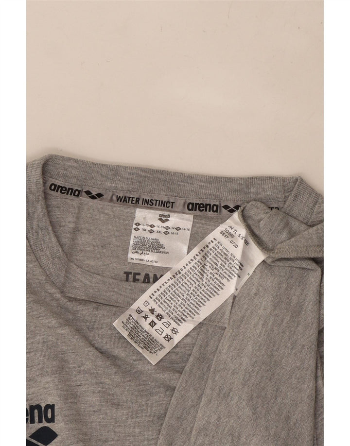 ARENA Maglietta Top Bambino 14-15 Anni Cotone Grigio