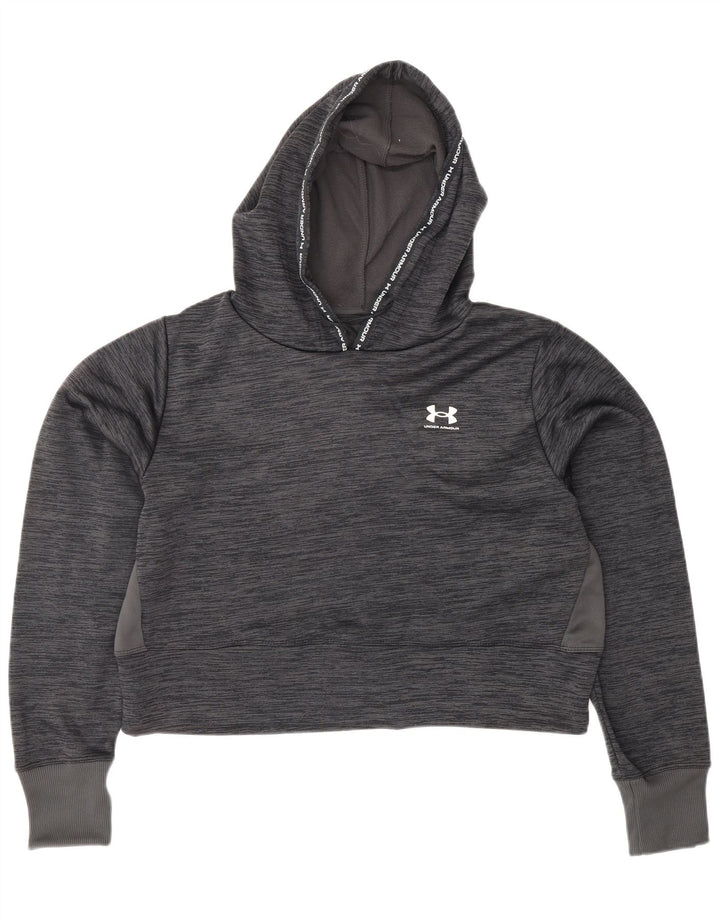 Maglia corta con cappuccio da donna UNDER ARMOUR UK 14 Poliestere screziato grigio medio