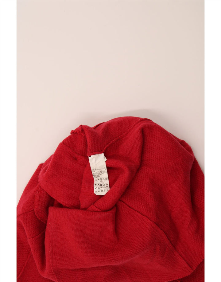 PLAYLIFE Womens Knit Double Breasted Coat UK 10 Small Red Wool Vintage Playlife and Second-Hand Playlife from Messina Hembry 