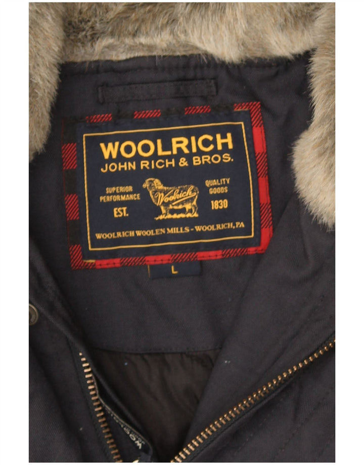 Bomber con cappuccio da uomo Woolrich UK 40 Large Blu Navy
