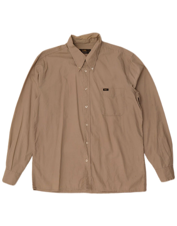 Camicia da uomo Lee XL in cotone beige