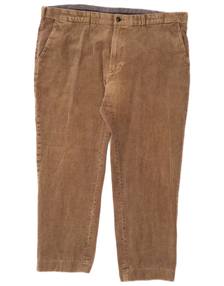 MARKS & SPENCER Pantaloni in velluto a coste vestibilità regolare da uomo W42 L27 Marrone