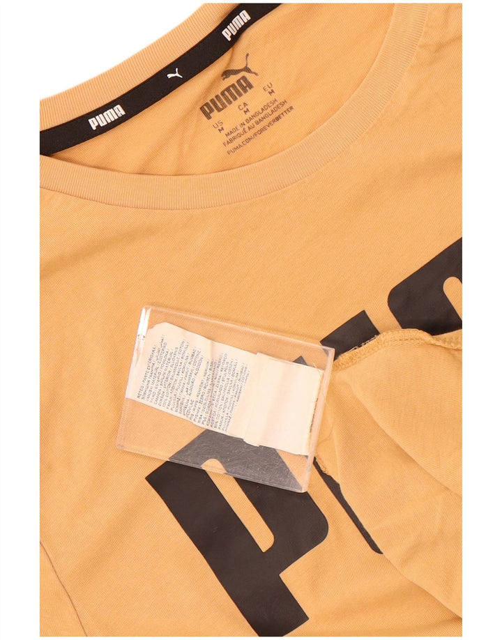 T-shirt grafica da uomo Puma Top in cotone giallo medio