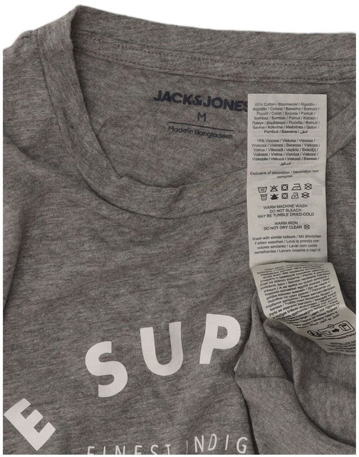 JACK & JONES T-shirt grafica da uomo in cotone grigio medio