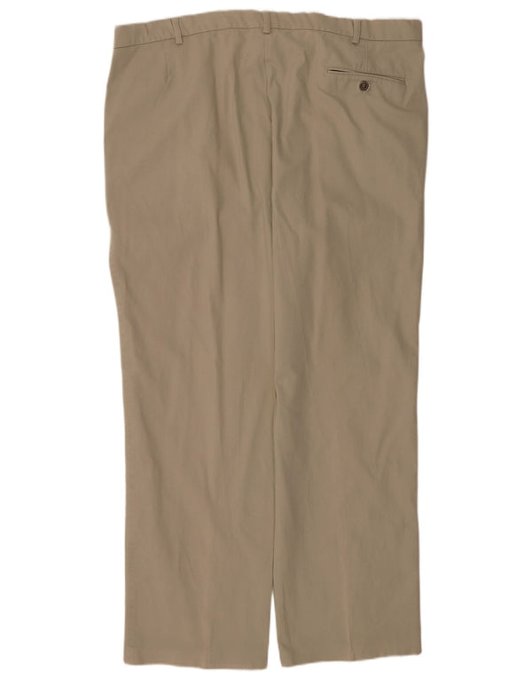 Pantaloni da abito con pegging da uomo Marks & Spencer W42 L30 in cotone beige