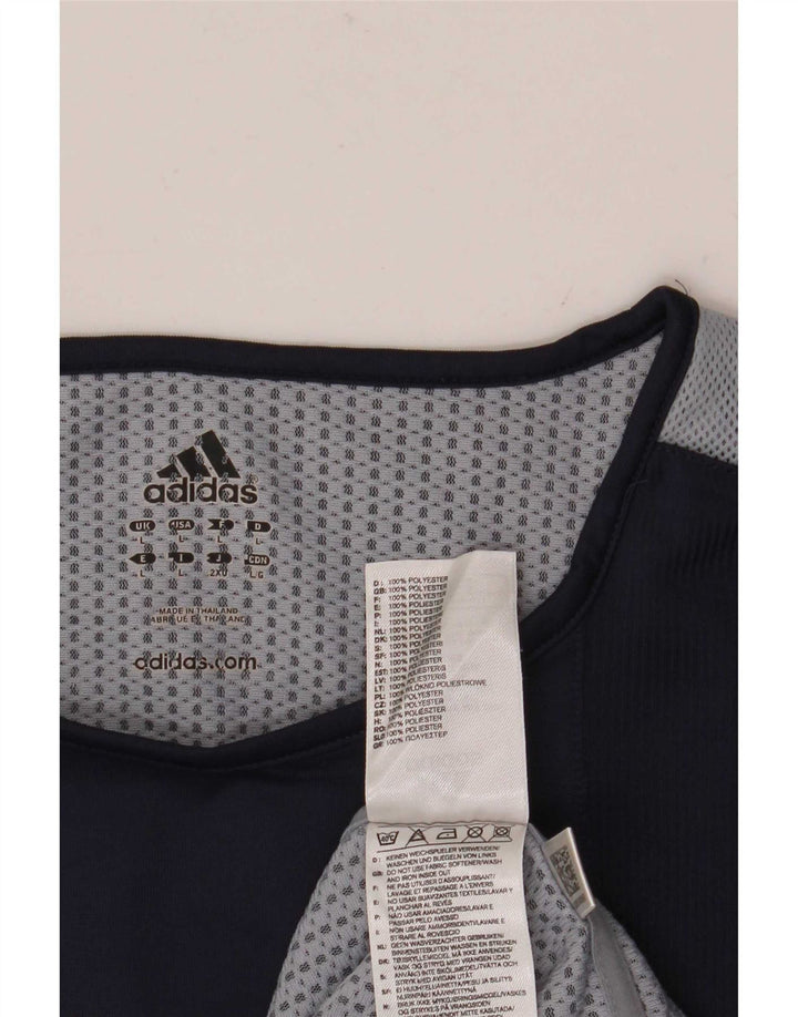 Canotta Adidas Climacool da uomo grande in poliestere color block blu navy
