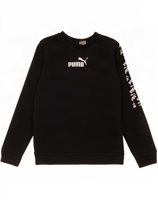 Felpa grafica da ragazzo Puma 11-12 anni in cotone nero