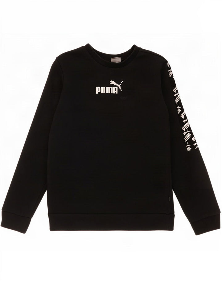 Felpa grafica da ragazzo Puma 11-12 anni in cotone nero