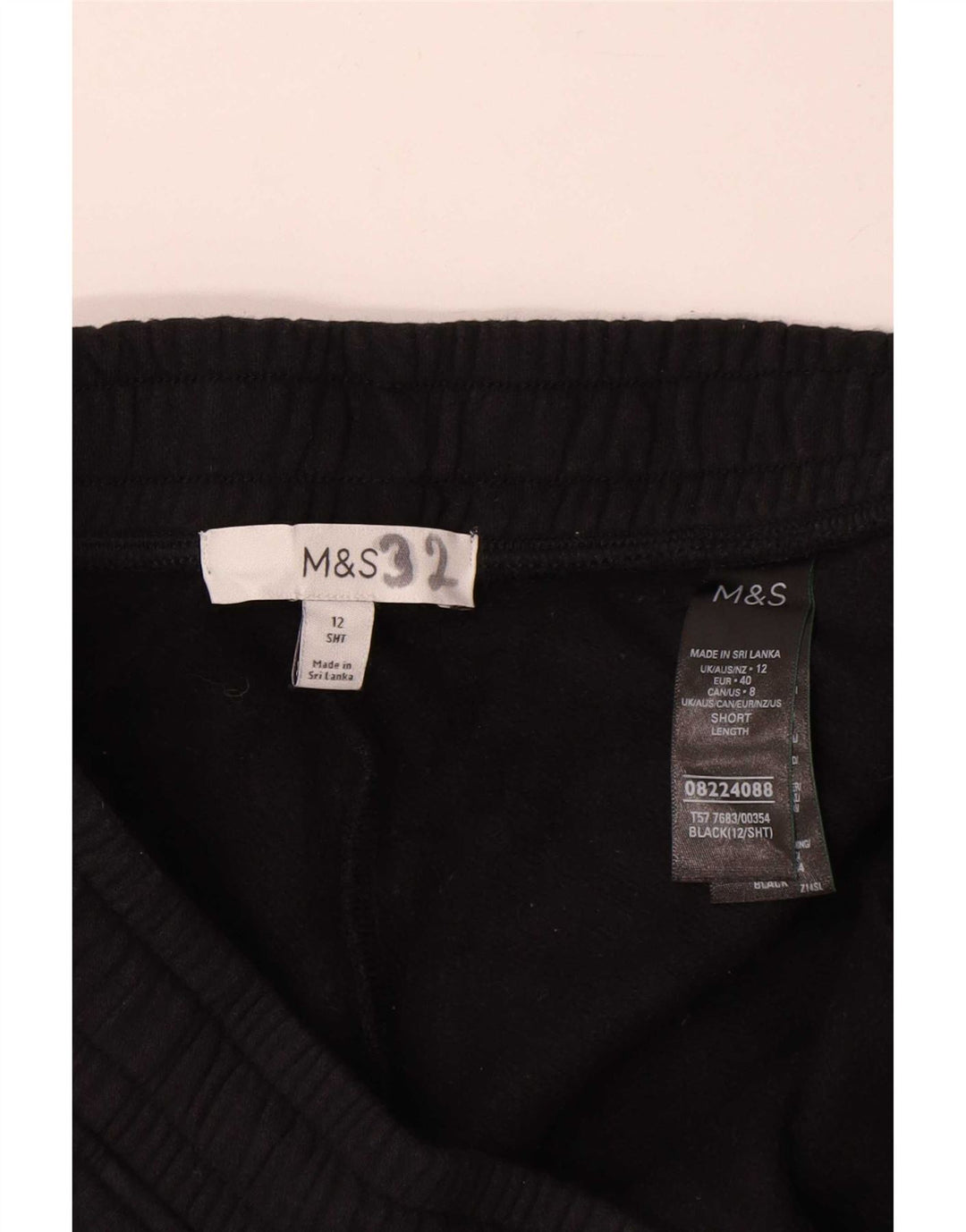 Pantaloni da tuta a gamba larga da donna Marks & Spencer UK 12 medio nero