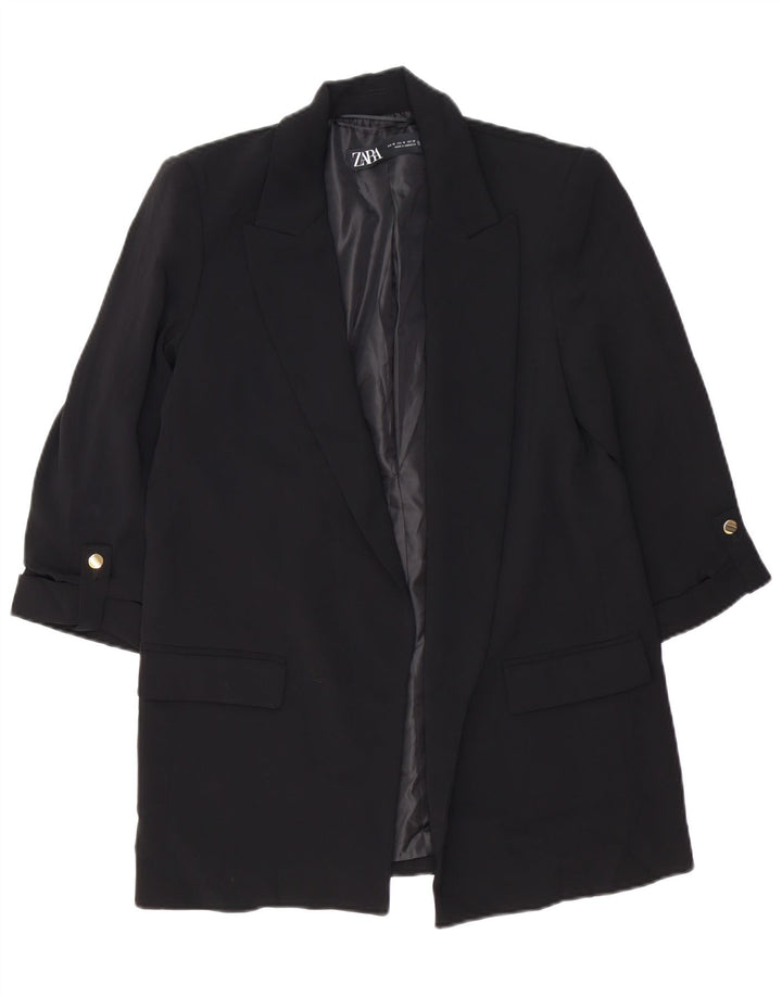 Giacca blazer aperta da donna ZARA UK 14 poliestere nero medio