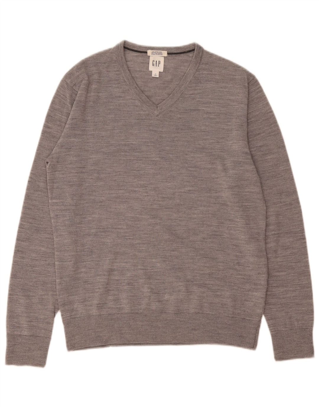 Maglione Gap da uomo con scollo a V XS in cotone chiazzato grigio