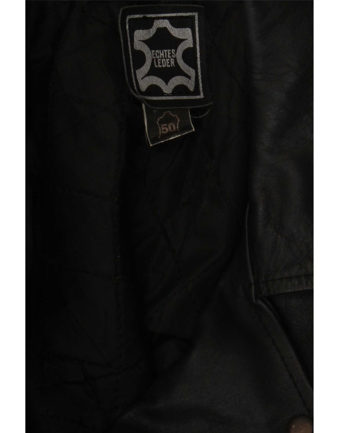 Giacca da motociclista in pelle militare vintage da uomo IT 50 media nera