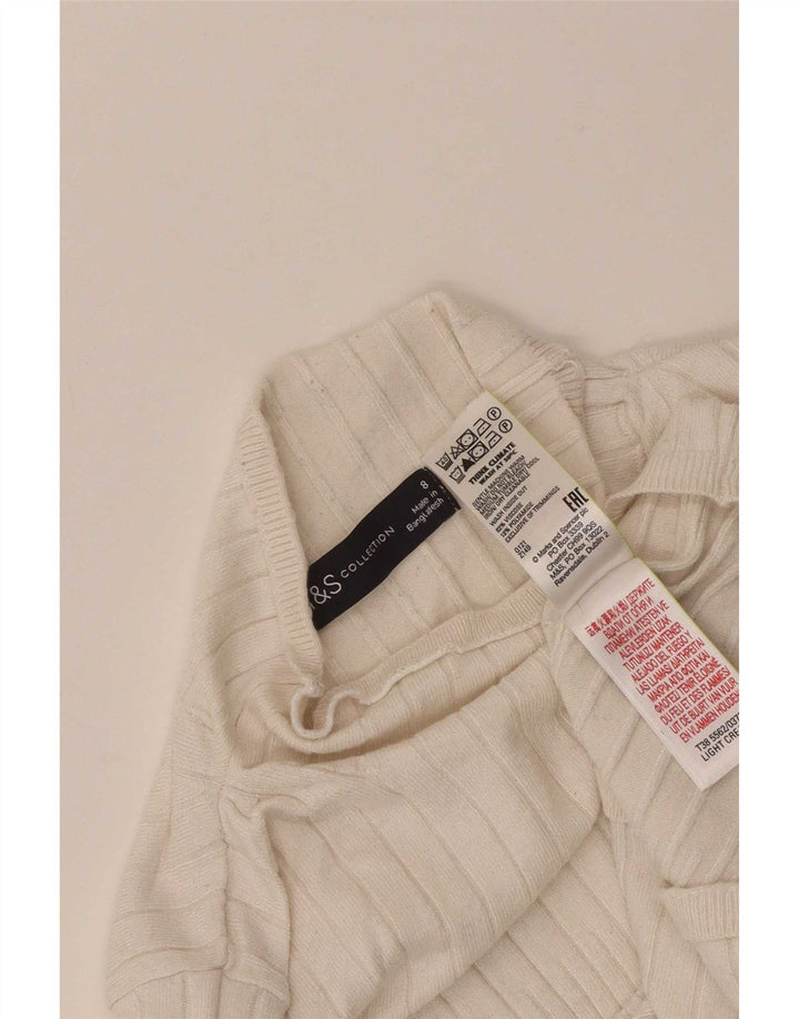 Maglione corto da donna Marks & Spencer con collo alto UK 8 piccolo grigio
