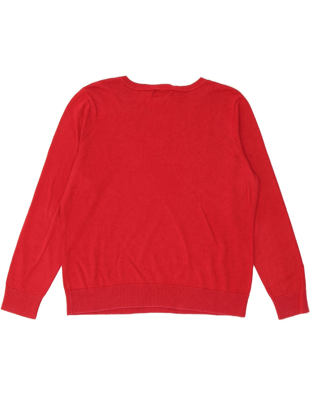 IZOD Womens Oversized V-Neck Jumper Sweater UK 20 2XL Red Argyle/Diamond Vintage Izod and Second-Hand Izod from Messina Hembry 