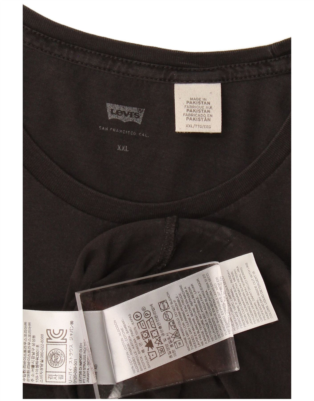 LEVI'S Mens T-Shirt Top 2XL Black Cotton