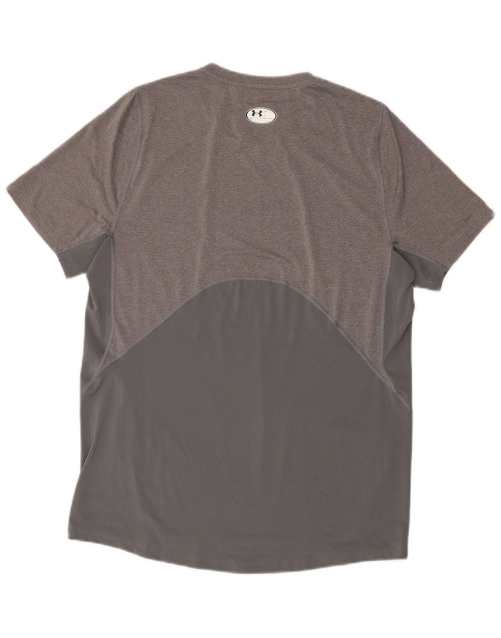 T-shirt aderente da uomo Under Armour Top grande grigio chiazzato