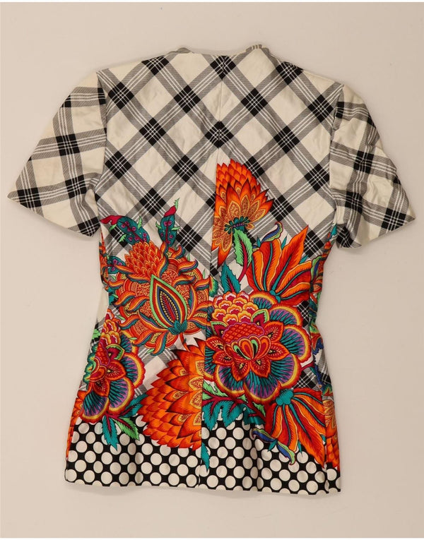 GAI MATTIOLO Womens Short Sleeve Blazer Jacket IT 42 Medium Multicoloured