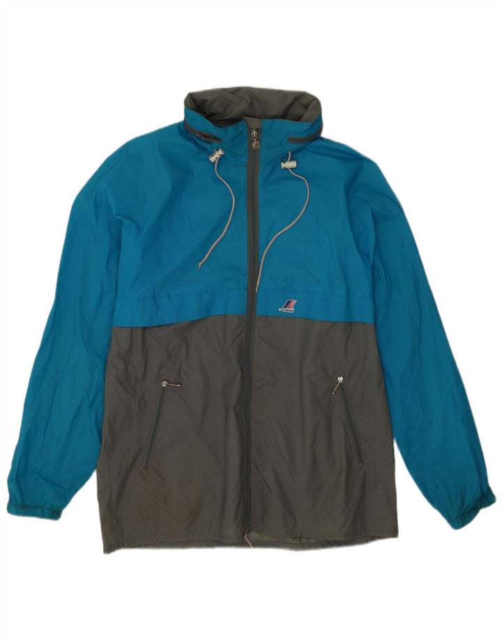 Giacca antipioggia da uomo K-Way UK 40 Large Blu Colourblock in poliammide