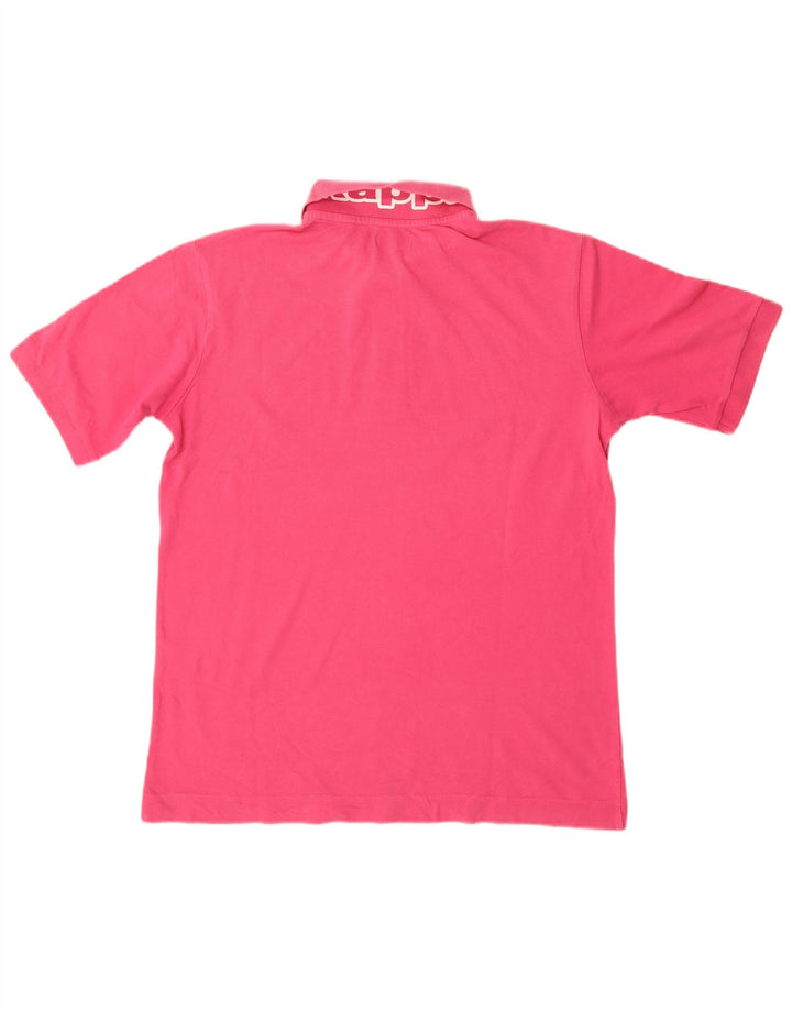 Polo grafica da uomo Kappa in cotone rosa medio