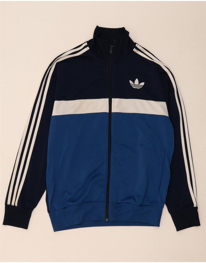Giacca da tuta da uomo ADIDAS, poliestere color block medio blu navy
