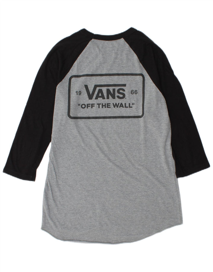 Maglietta grafica da uomo Vans manica a 3/4 piccola in cotone grigio