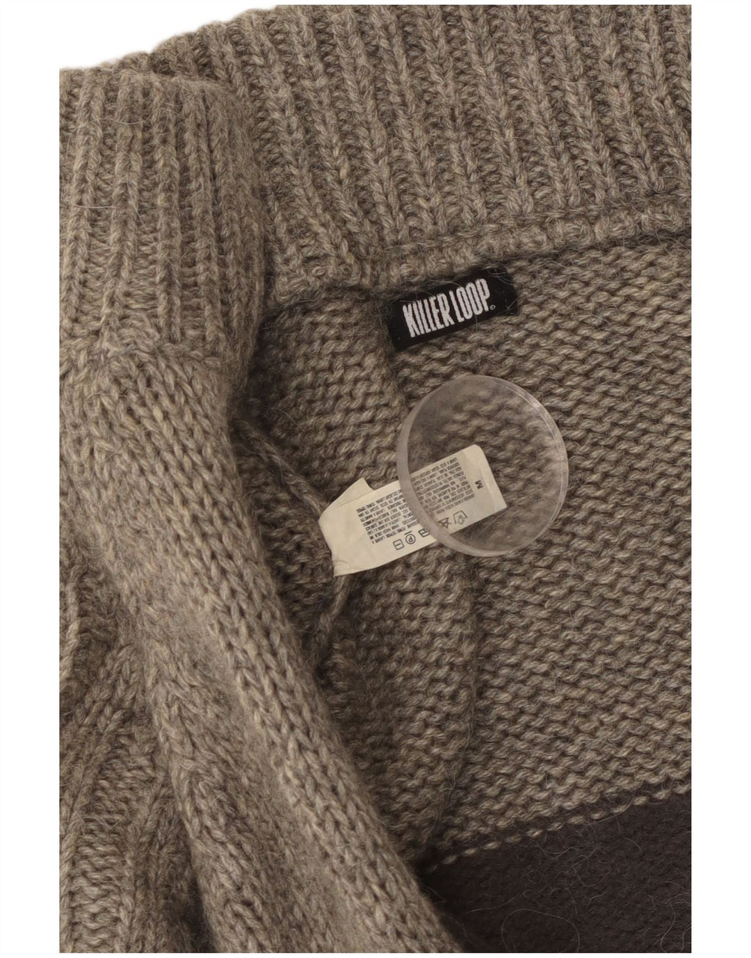 KILLER LOOP Maglione cardigan da uomo in lana color block grigio medio