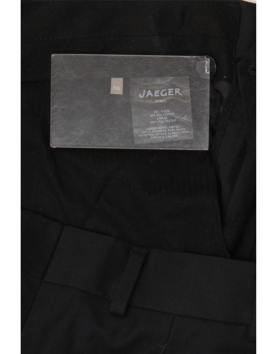 Pantaloni casual dritti da uomo Jaeger W36 L33 lana blu navy