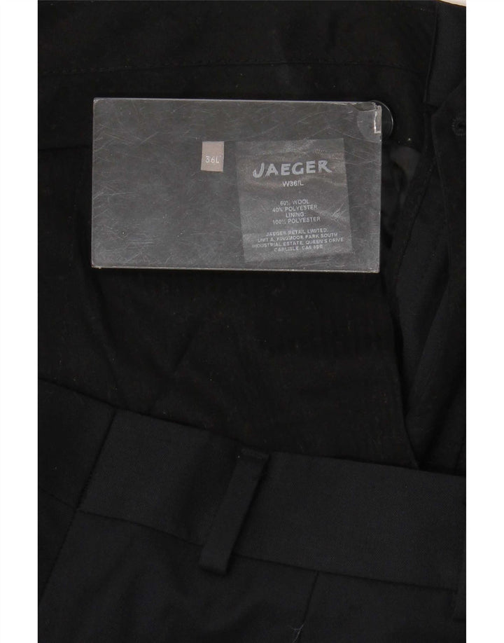 Pantaloni casual dritti da uomo Jaeger W36 L33 lana blu navy