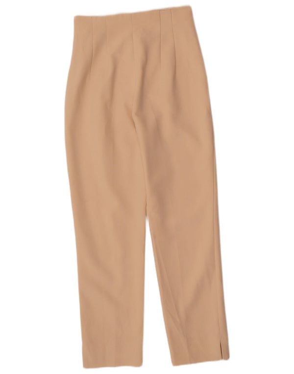 Pantaloni casual affusolati a vita alta da donna Zara EU 34 2XS W24 L26 Beige