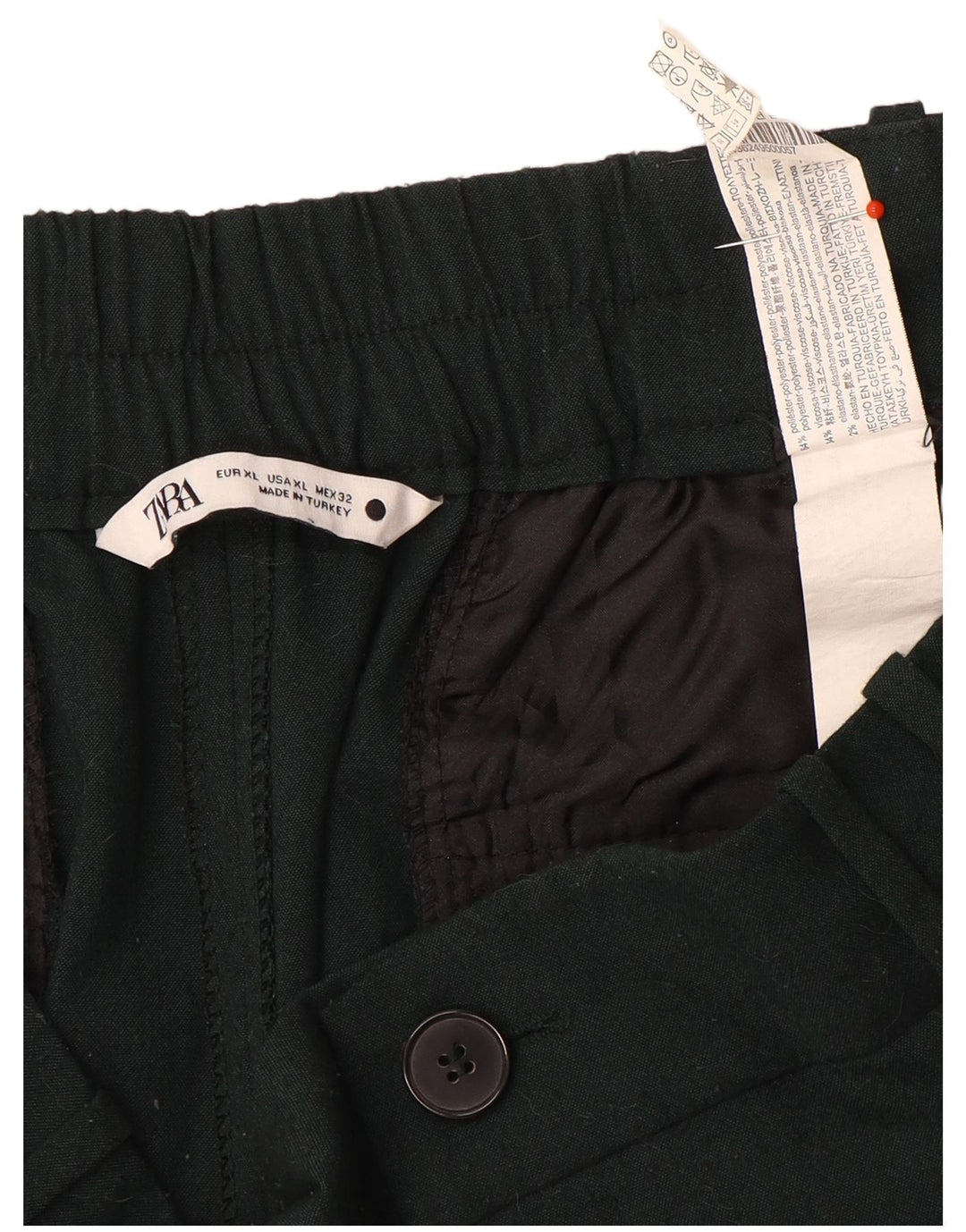 Pantaloni corti con pegging da donna Zara XL W36 L26 poliestere verde