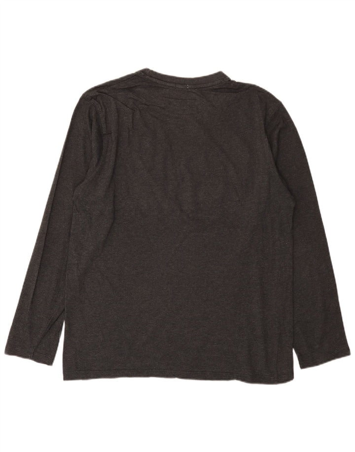 Russell Athletic Top grafico da uomo a maniche lunghe in cotone grigio grande